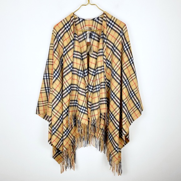 Burberry Sweaters - Burberry Vintage Check Collette Cape Cashmere Wool